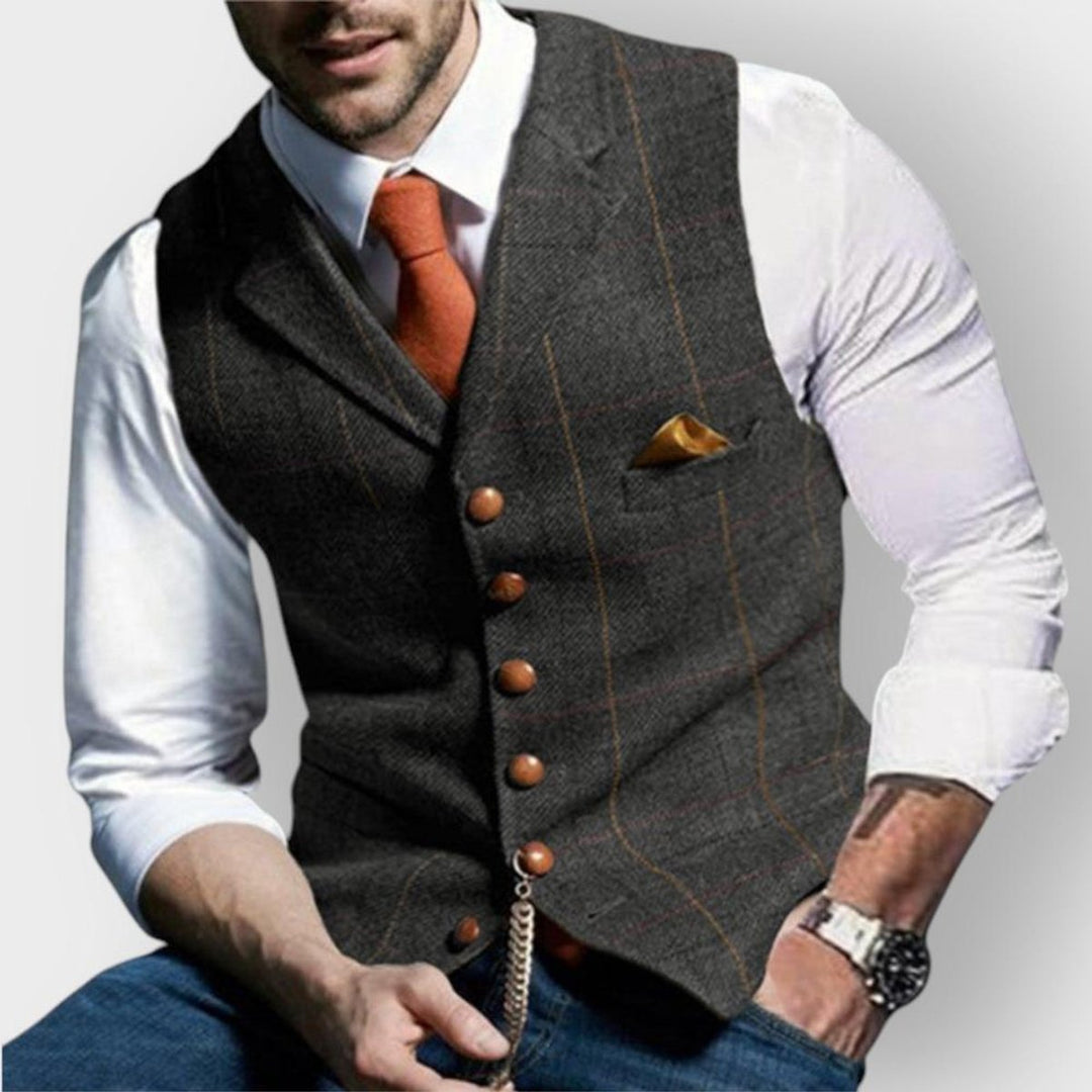 Herringbone Tweed Vest