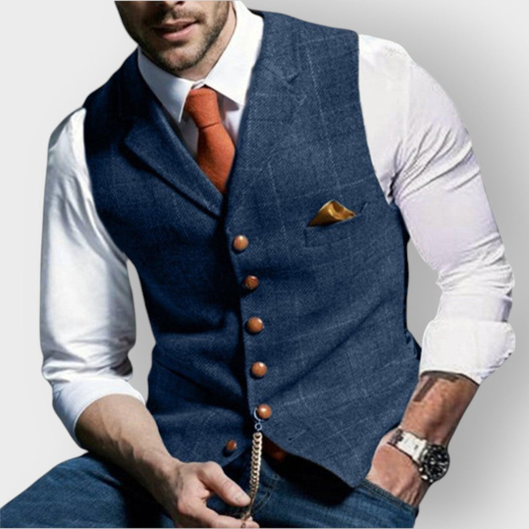 Herringbone Tweed Vest