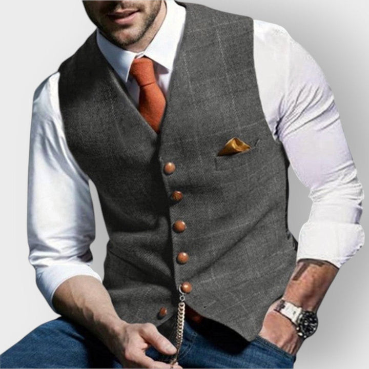 Herringbone Tweed Vest