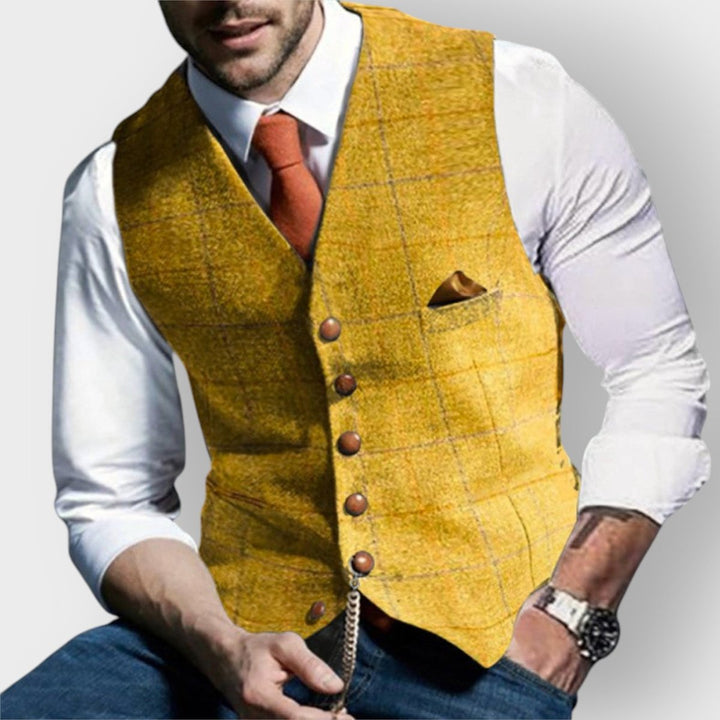 Herringbone Tweed Vest