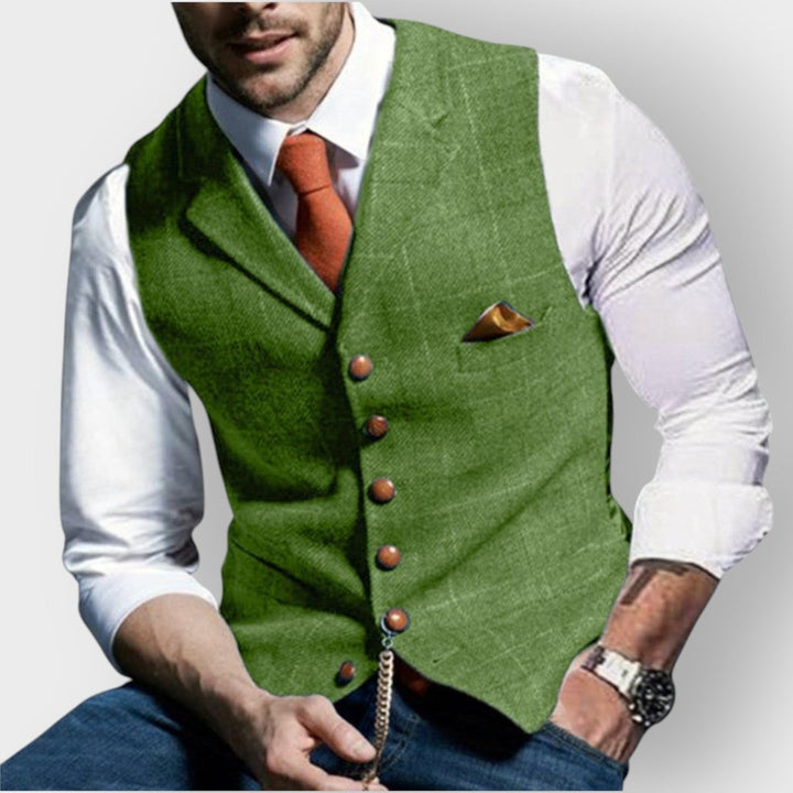 Herringbone Tweed Vest