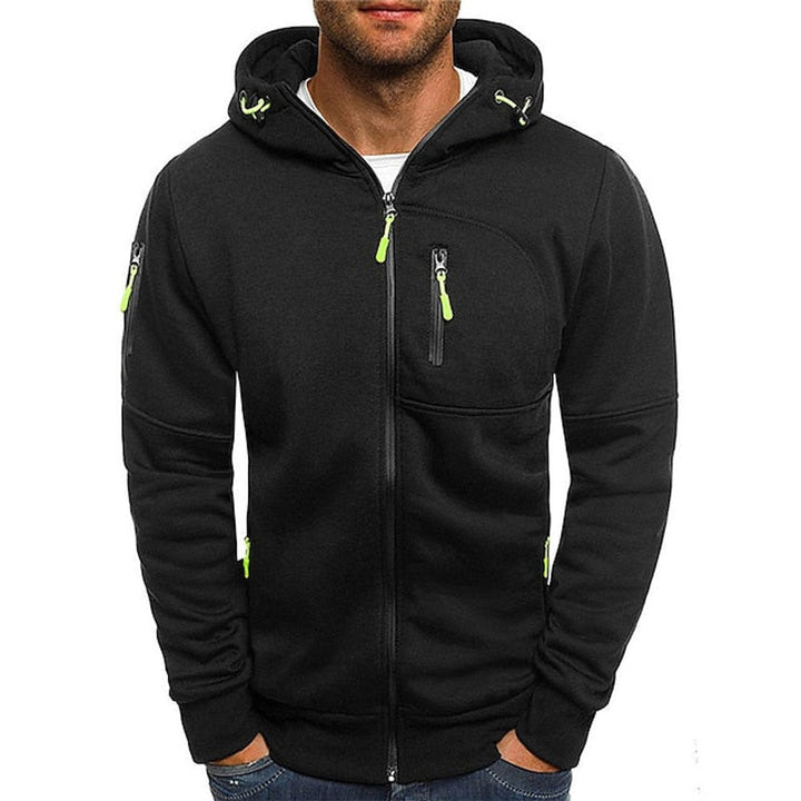 Mens Zip-Up Hooded Knit Fleece
