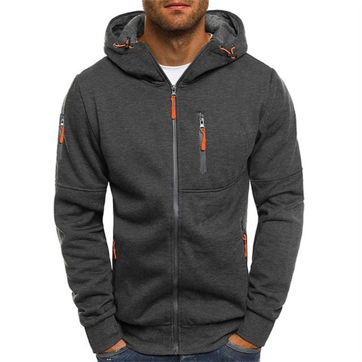 Mens Zip-Up Hooded Knit Fleece