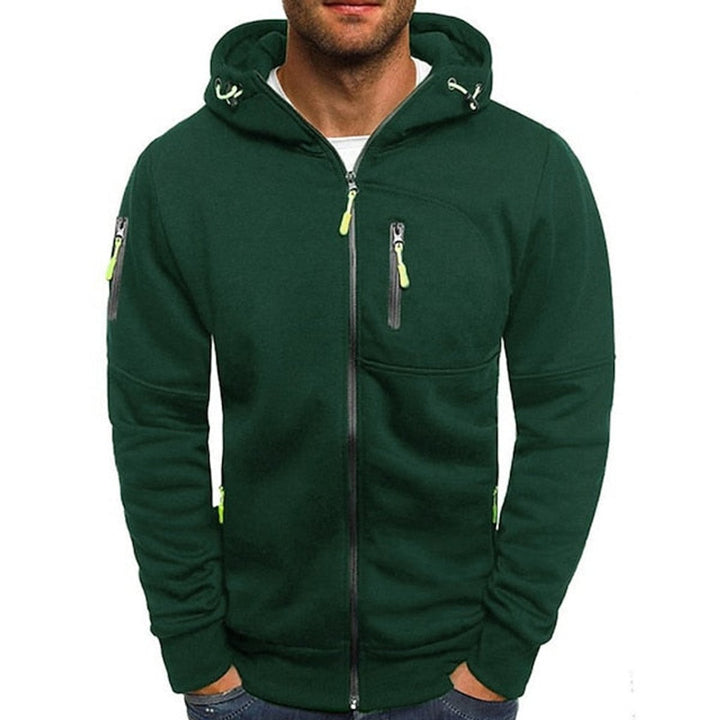 Mens Zip-Up Hooded Knit Fleece