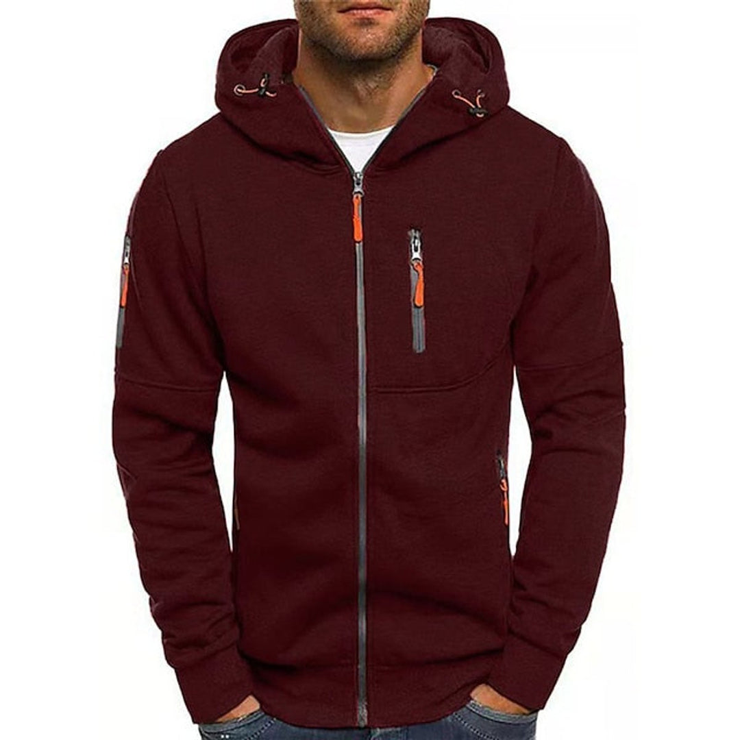 Mens Zip-Up Hooded Knit Fleece