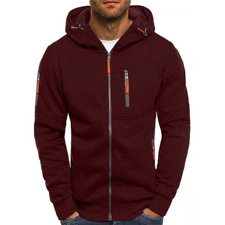 Mens Zip-Up Hooded Knit Fleece