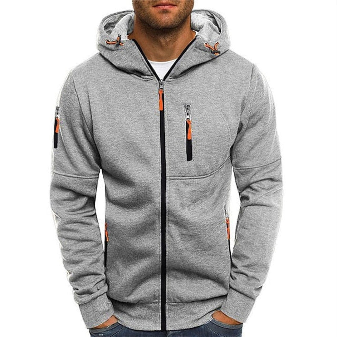 Mens Zip-Up Hooded Knit Fleece