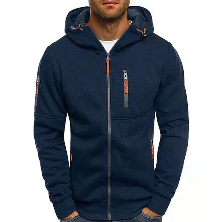 Mens Zip-Up Hooded Knit Fleece