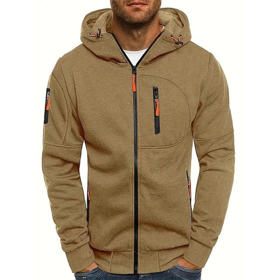 Mens Zip-Up Hooded Knit Fleece
