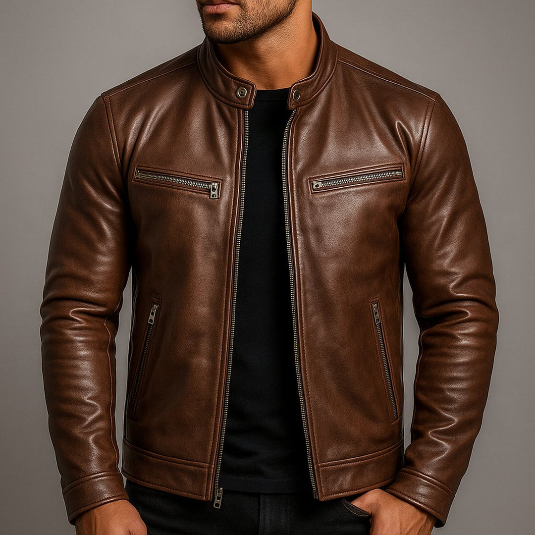 Mens Quilted Biker Jacket