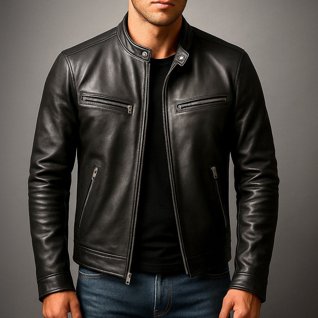 Mens Quilted Biker Jacket