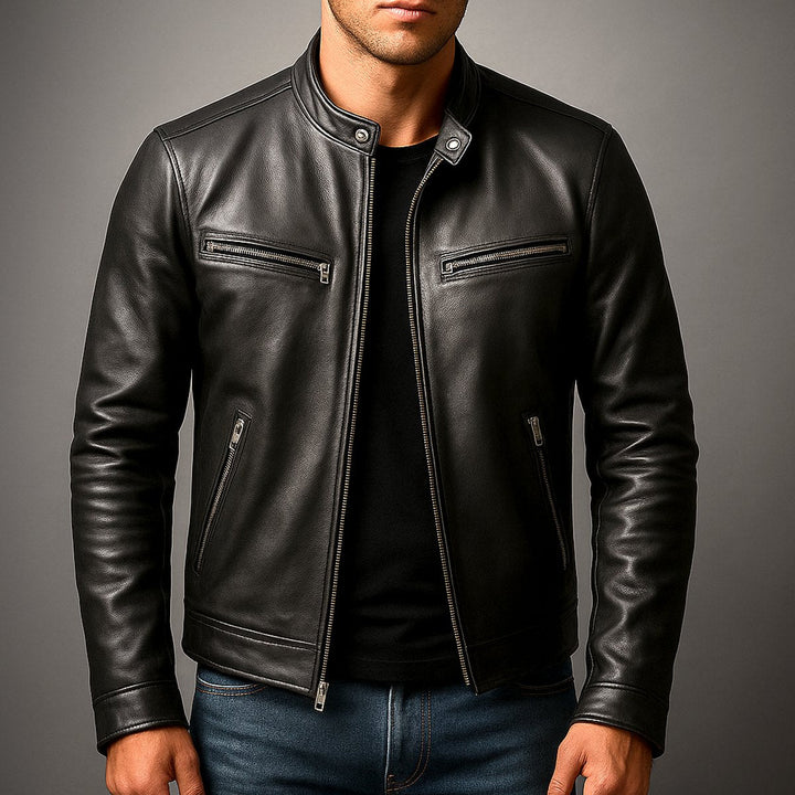 Mens Quilted Biker Jacket