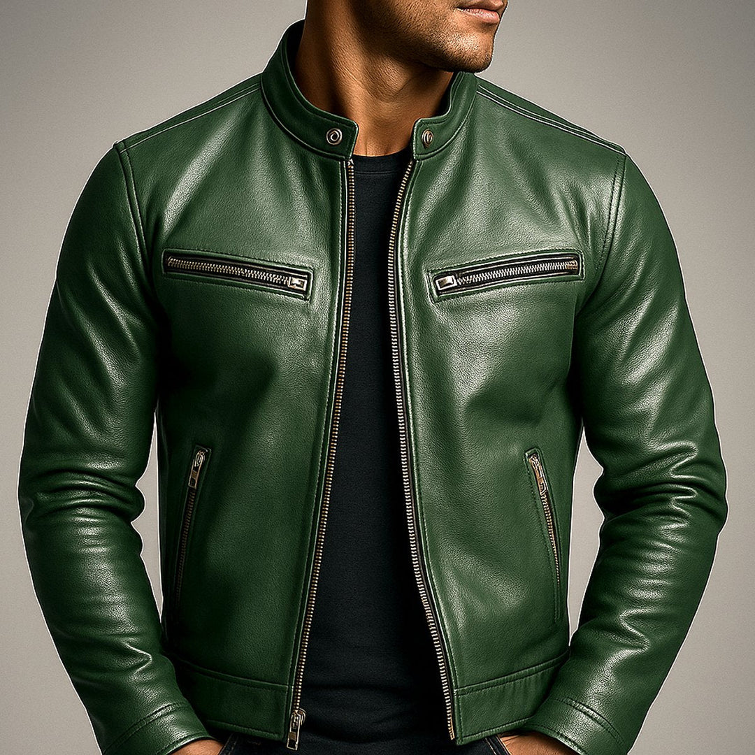 Mens Quilted Biker Jacket