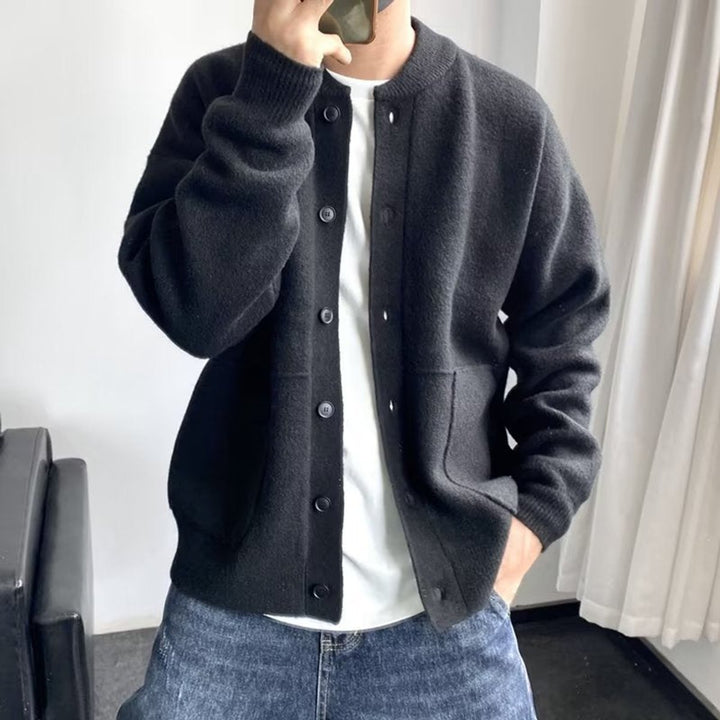 Relaxed Fit Button-Up Knit Cardigan