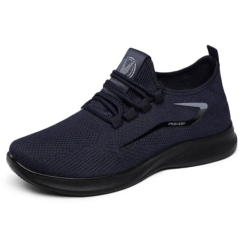 Navy blue engineered knit men&