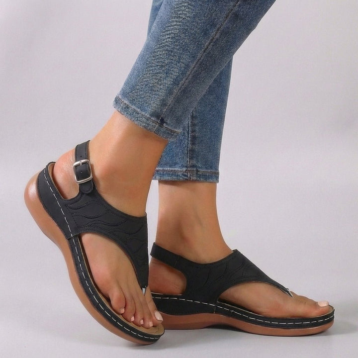 Embroidered Orthopedic Wedge Sandals