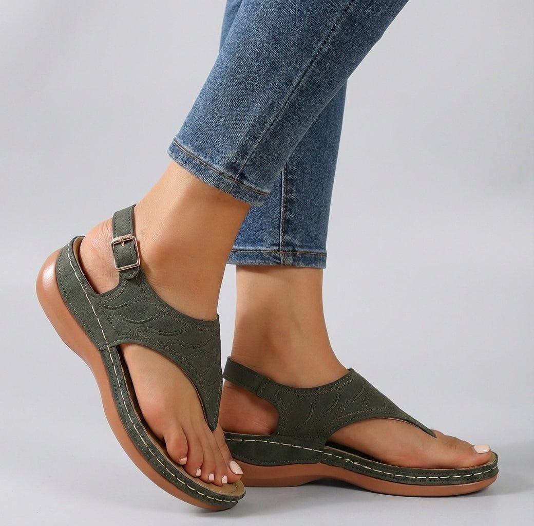Embroidered Orthopedic Wedge Sandals