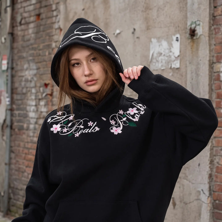 Orvela - Sweat à Capuche Brodé Floral Design Aérien