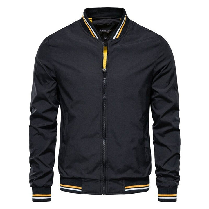 Mens Lightweight Bomber Jacket with Ribbed Trim