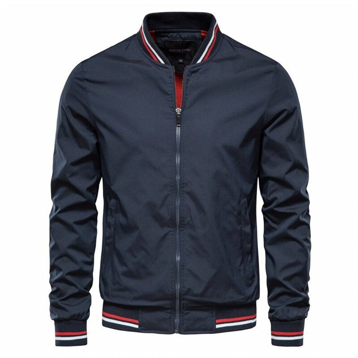 Mens Lightweight Bomber Jacket with Ribbed Trim