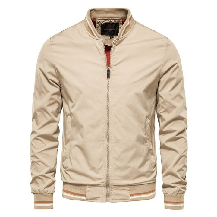 Mens Lightweight Bomber Jacket with Ribbed Trim
