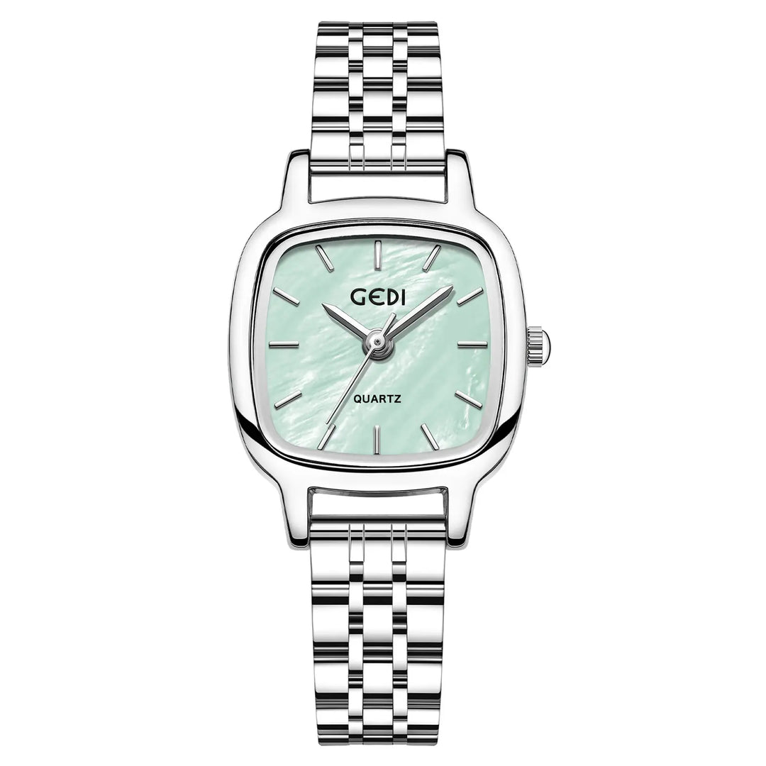 A silver stainless steel women&