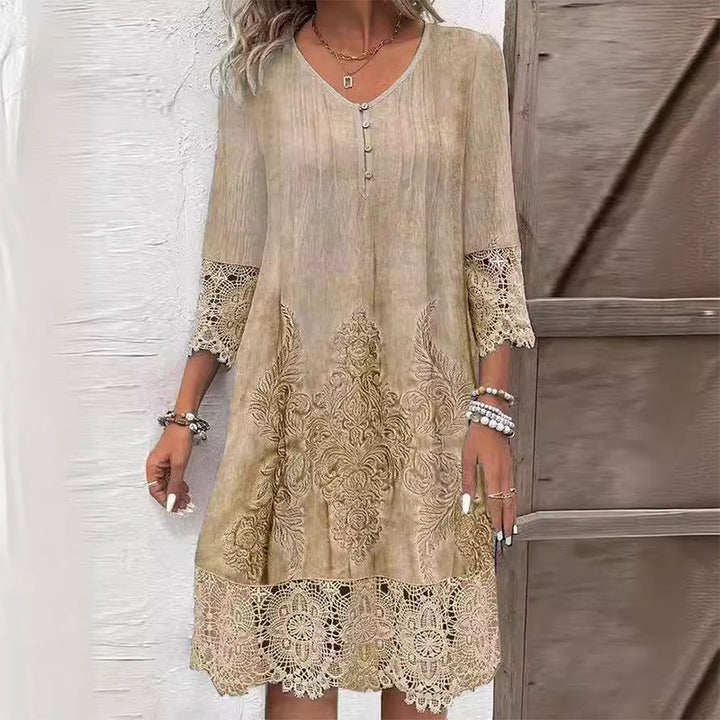 Vintage Lace Trim Shift Dress