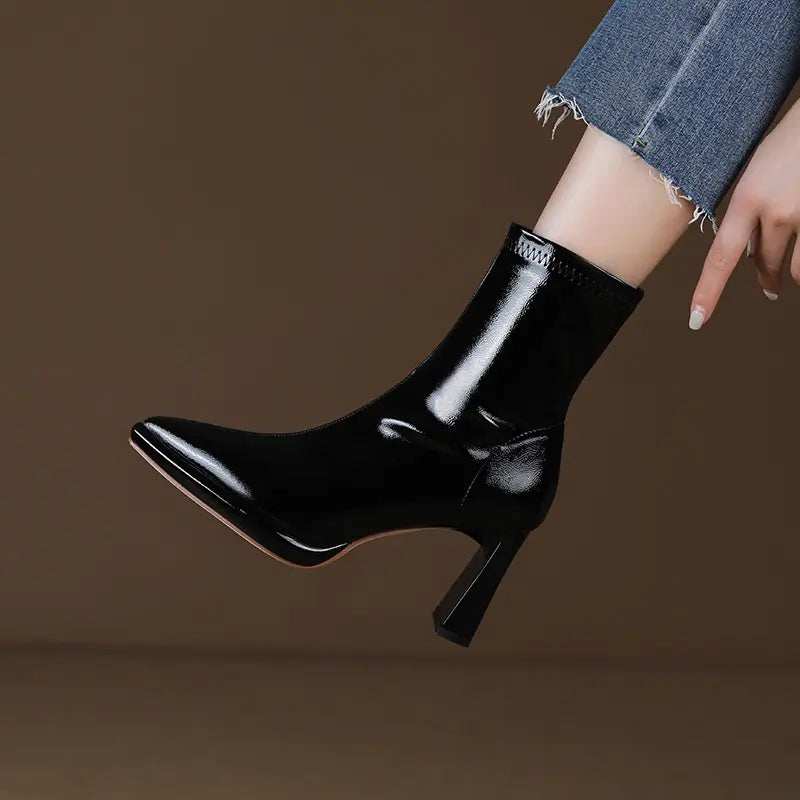 Kryllix - Patent Leather Ankle Boots