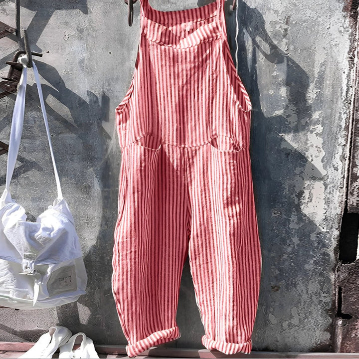 Vintage Striped Loose-Fit Overalls