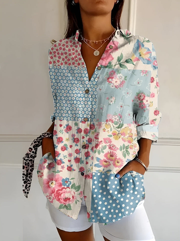 Women Floral Button-Front Blouse