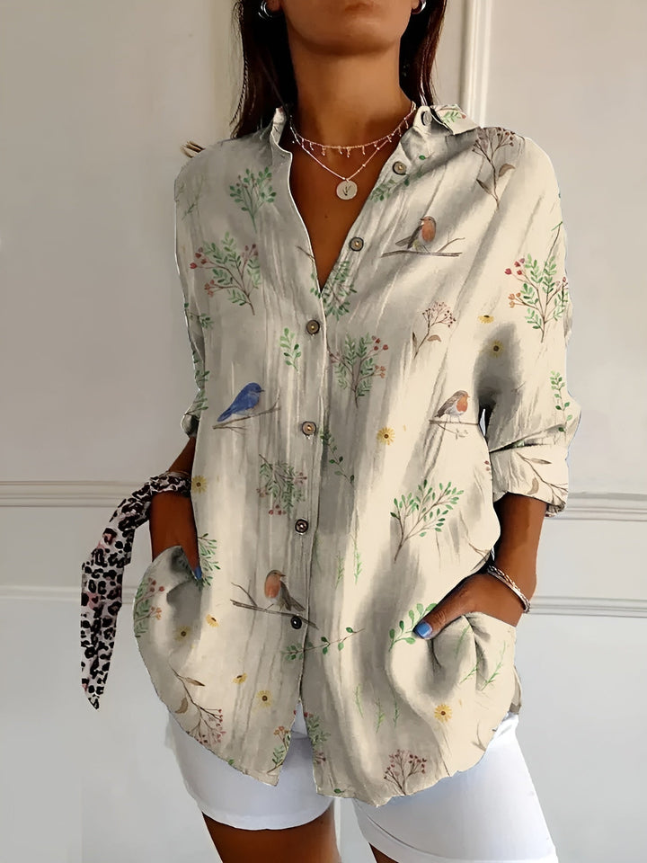 Women Floral Button-Front Blouse