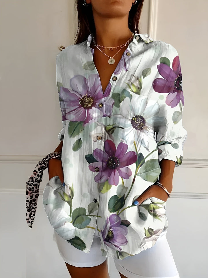 Women Floral Button-Front Blouse