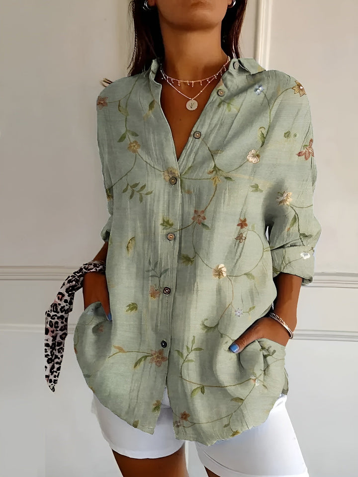 Women Floral Button-Front Blouse