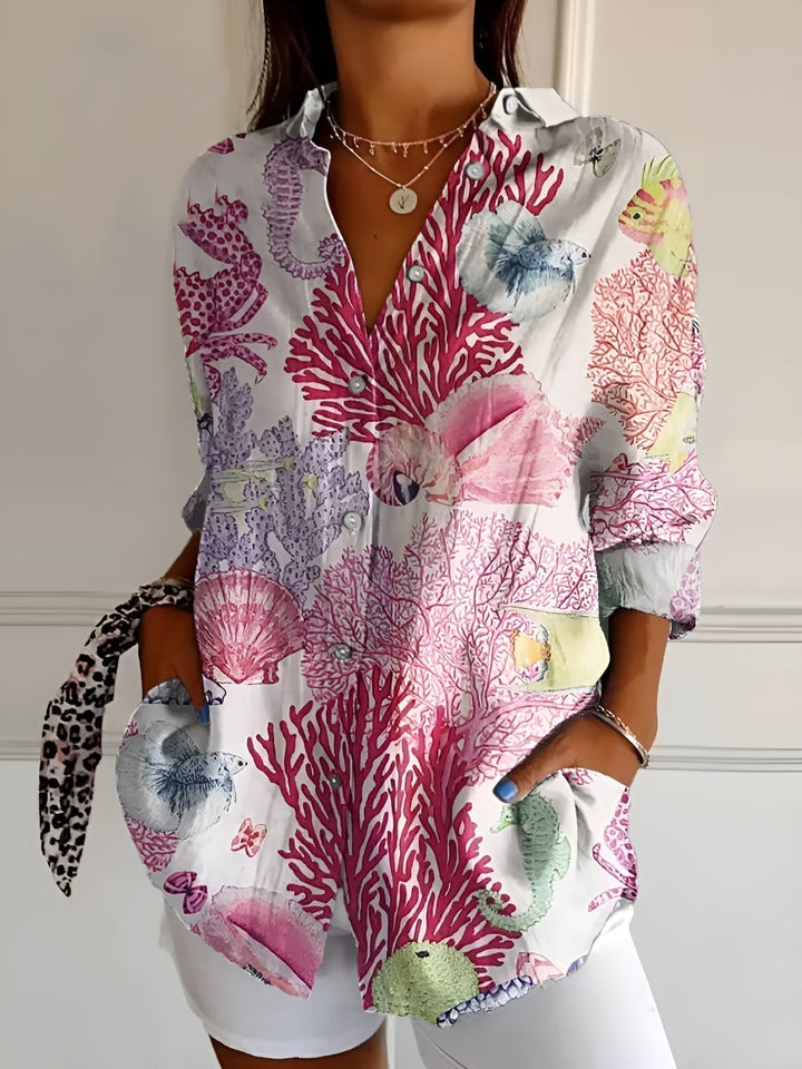 Women Floral Button-Front Blouse
