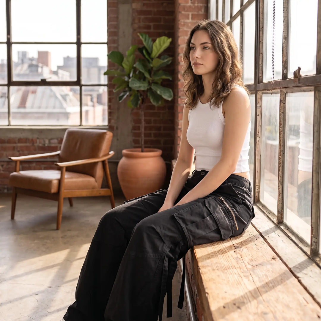 Vextar - Cotton Cargo Pants Relaxed Fit