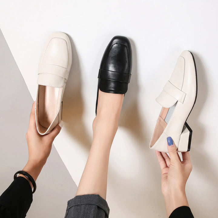 Vylos - Loafers Square Toe Block Heel Everyday Chic