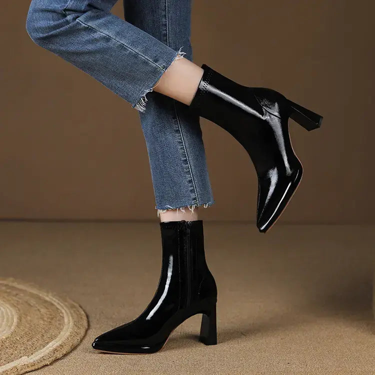 Kryllix - Patent Leather Ankle Boots