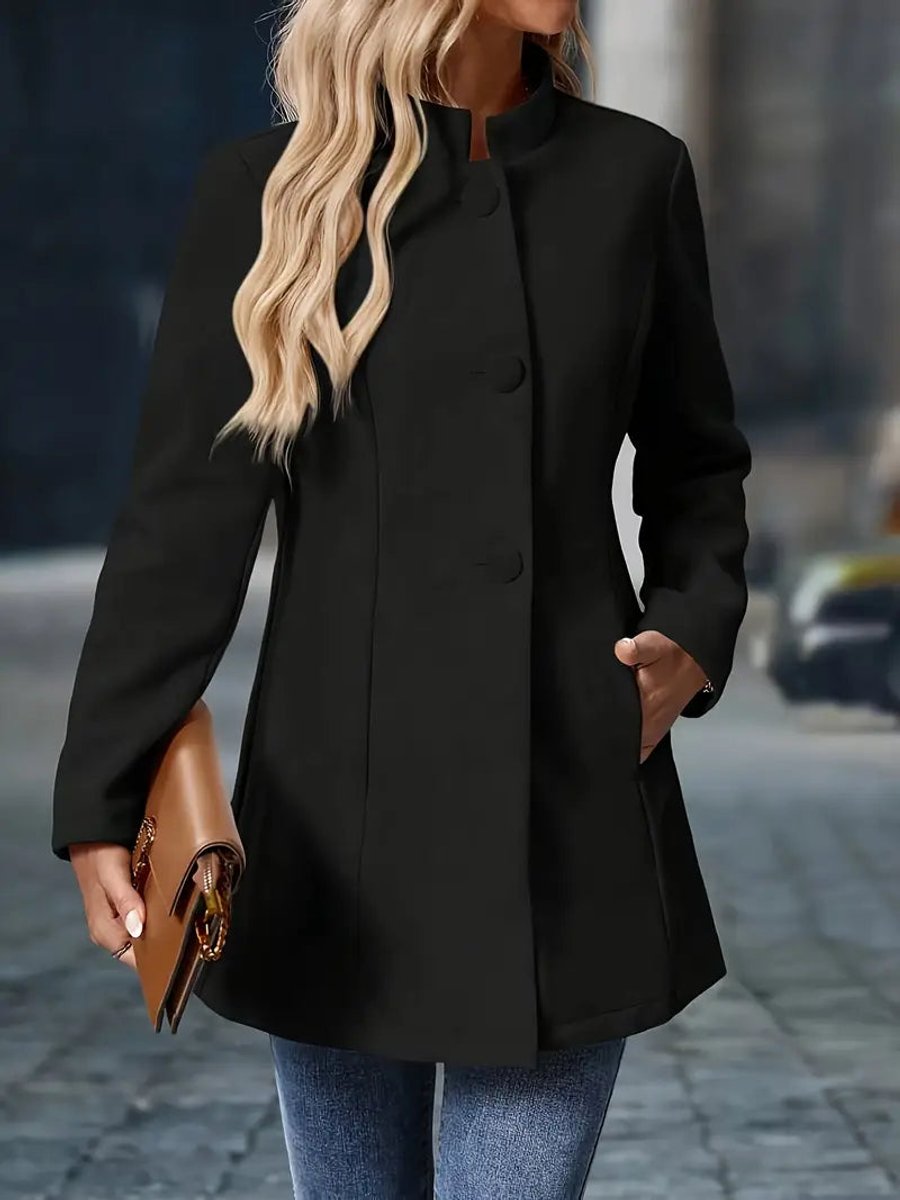 Stand Collar Longline Blazer Jacket