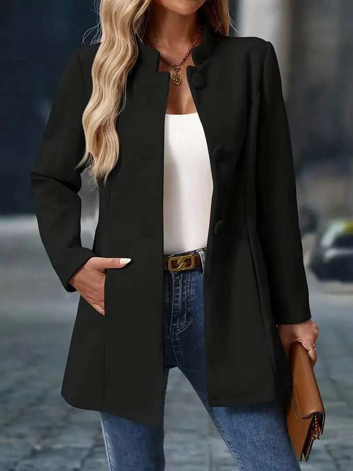 Stand Collar Longline Blazer Jacket
