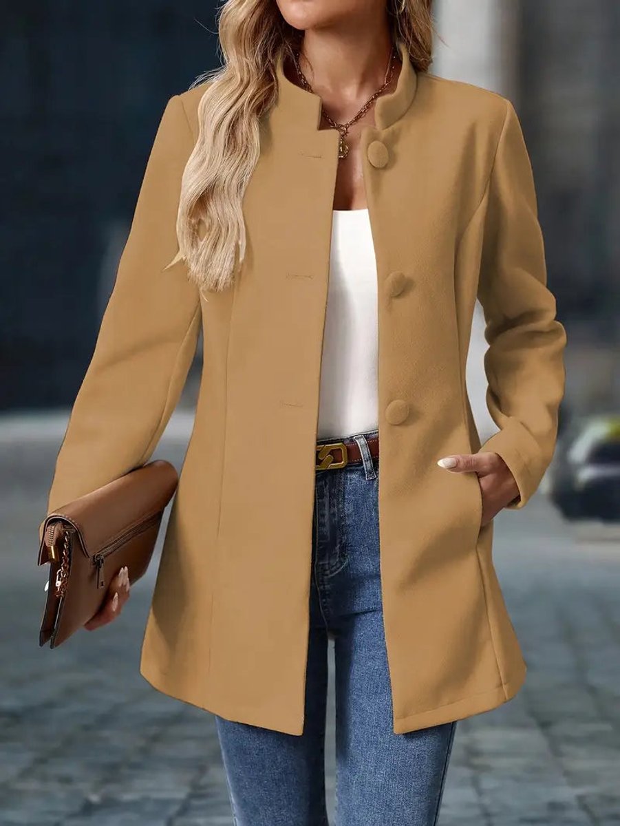 Stand Collar Longline Blazer Jacket