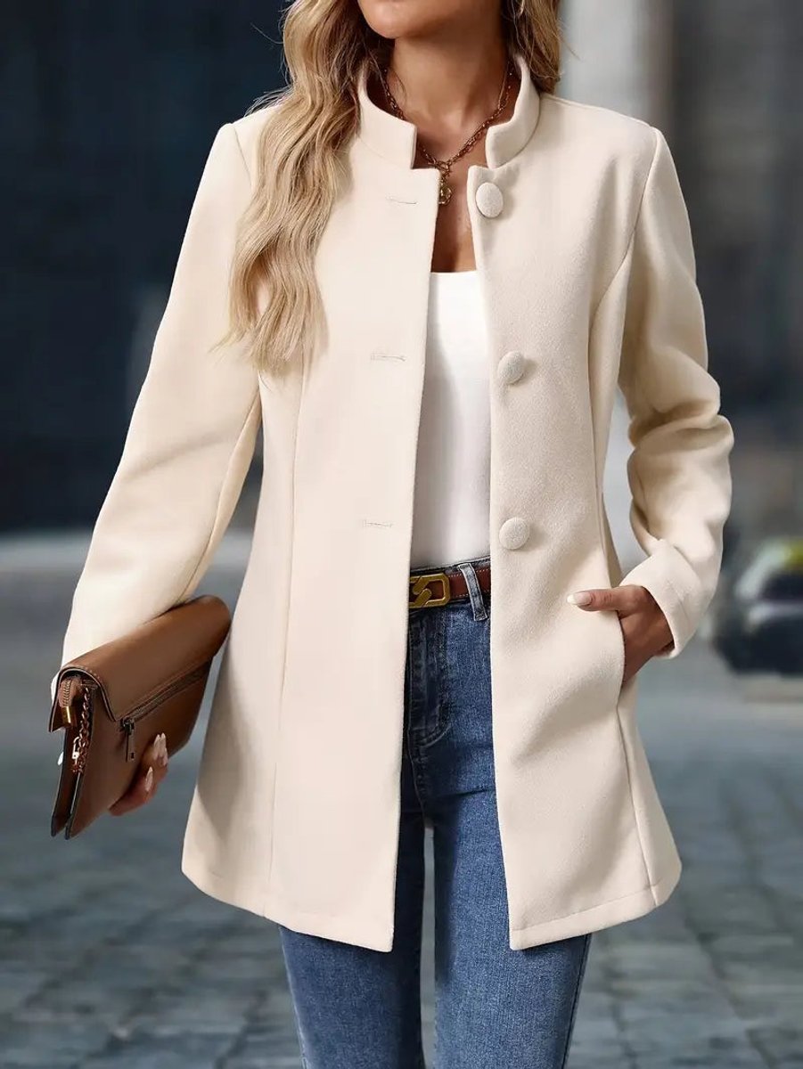 Stand Collar Longline Blazer Jacket