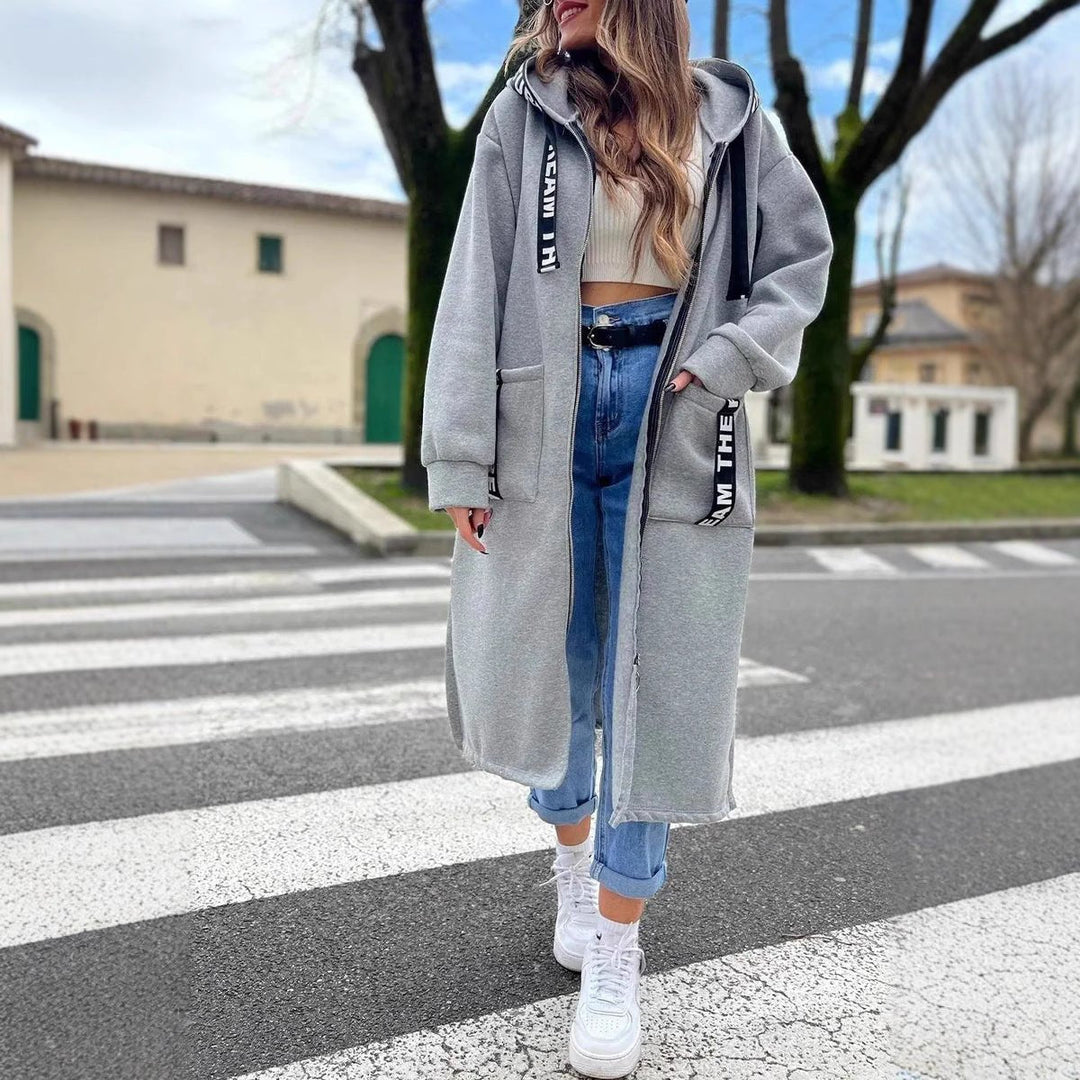 Oversized Longline Hooded Fleece Coat