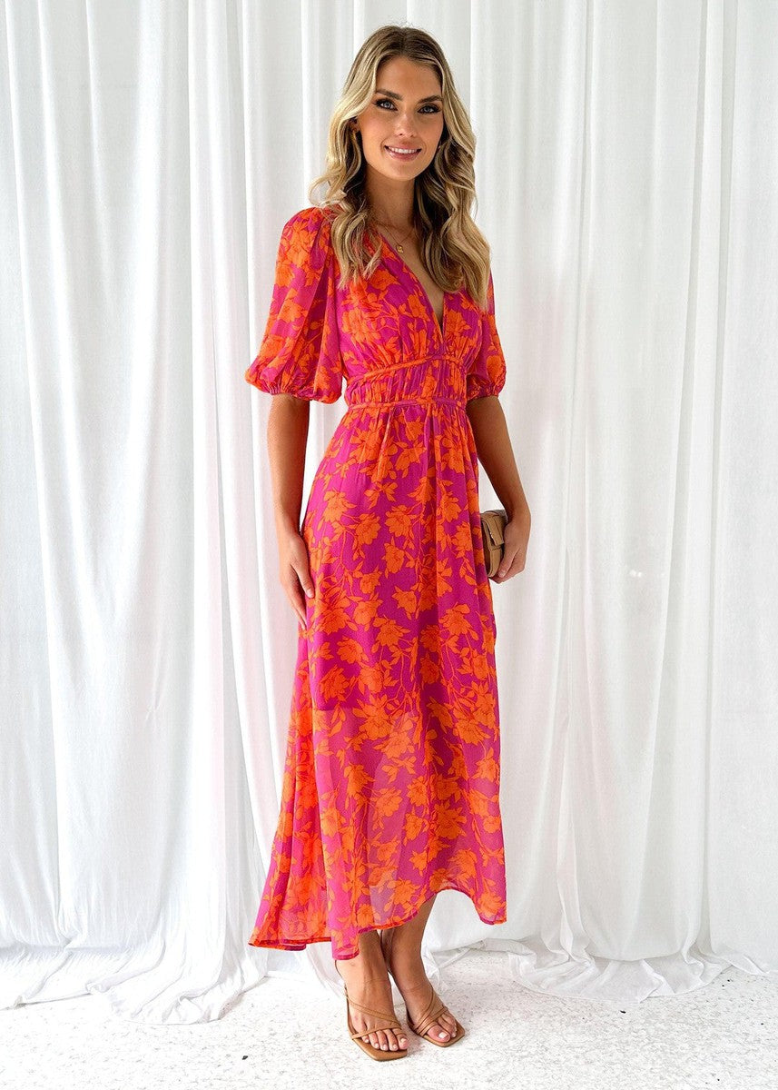Floral V-Neck Maxi Dress