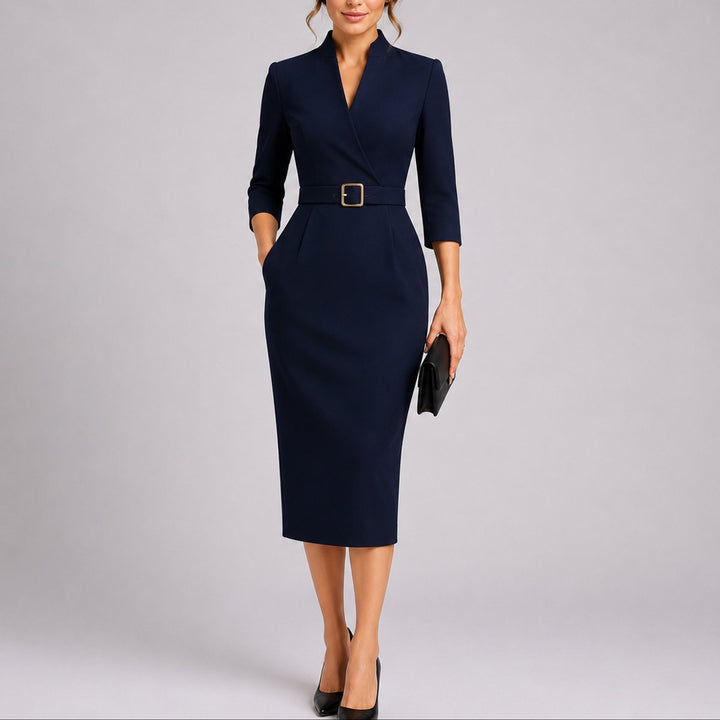 Belted Bodycon Midi Dress