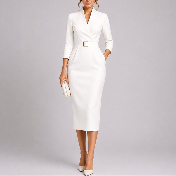 Belted Bodycon Midi Dress