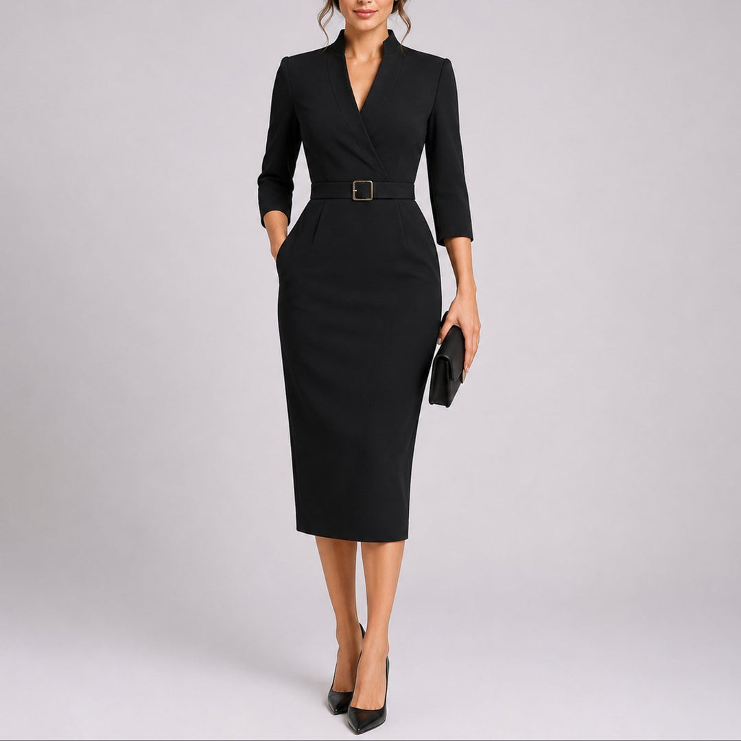 Belted Bodycon Midi Dress