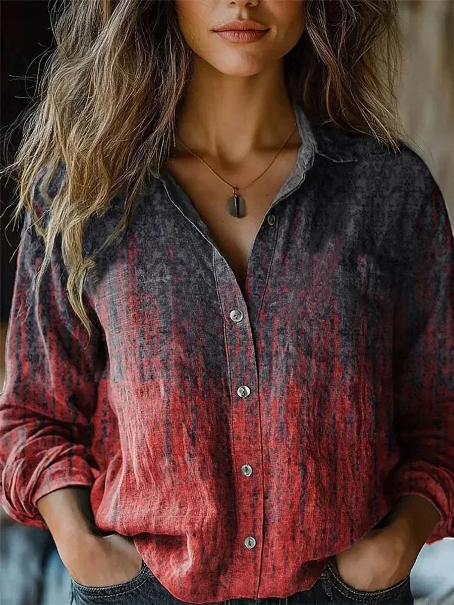 Floral Print Boho Button-Up Blouse
