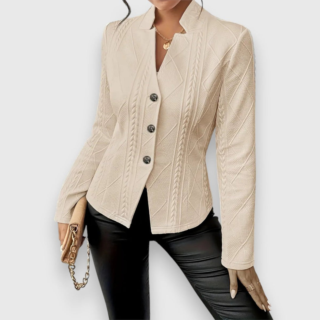 Cable-Knit Mock-Neck Fitted Sweater