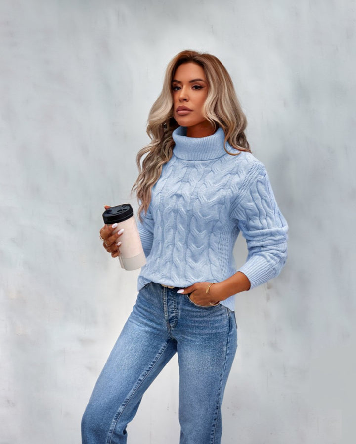Cable-Knit Turtleneck Jumper