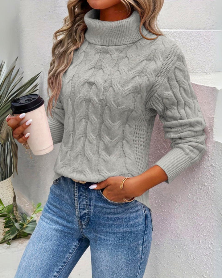 Cable-Knit Turtleneck Jumper